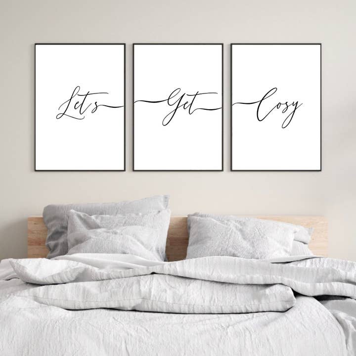 Ensemble de 3 impressions de chambre à coucher, impressions murales de chambre à coucher, décoration de chambre pour la vente par PRINTD image