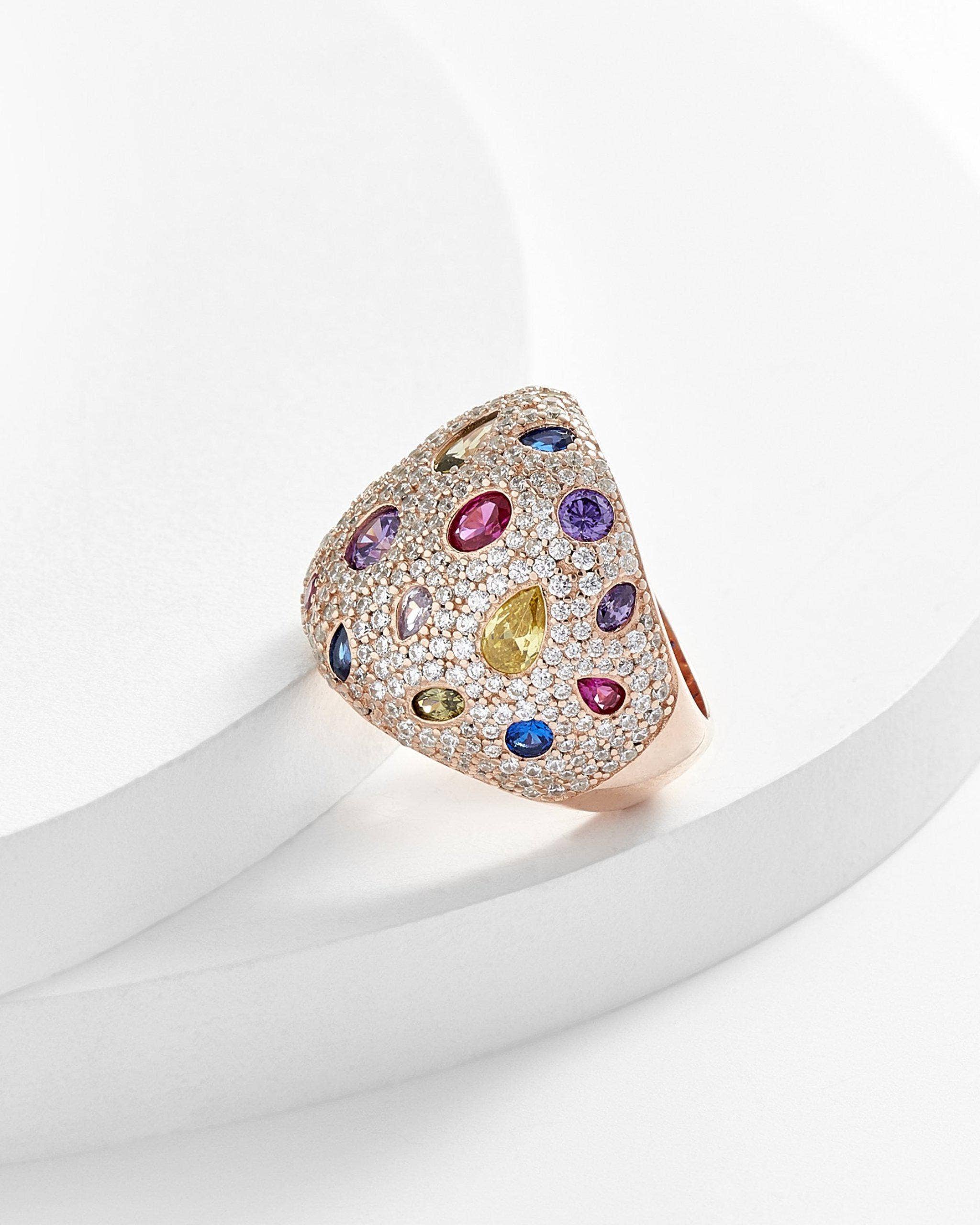 Kosa Jewels - Wholesale Multi-Stone Ring - Alexandra Colorful Rhinestone Ring2