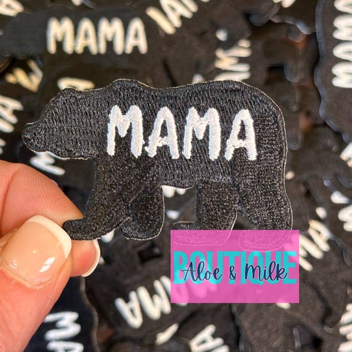 Mama Bear Patch, mom Patch, mama bear, hat patch, mom for wholesale by Aloe and Milk Boutique