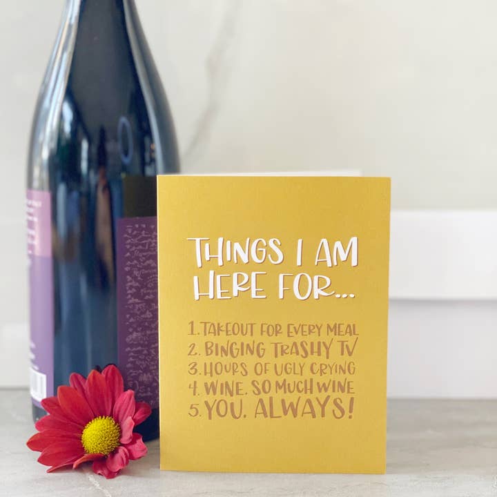 Stevie + Bean Paperie – Cartão de amor por atacado – Coisas para as quais estou aqui... /cartão1