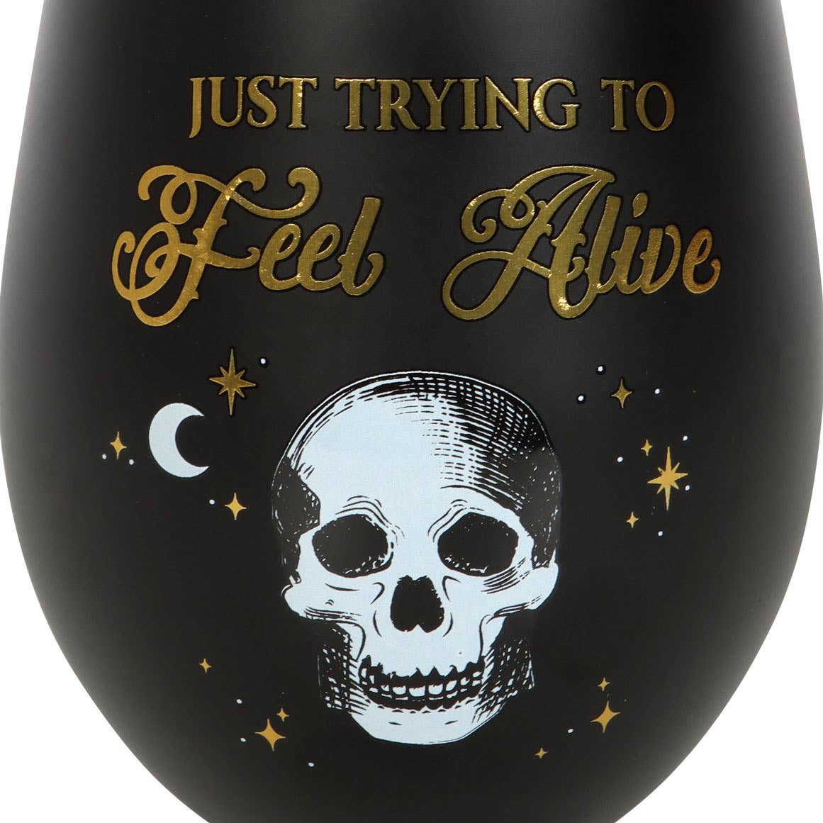 Something Different Wholesale - Wholesale Wine Glass - Trying to Feel Alive Skull Stemless Wine Glass3