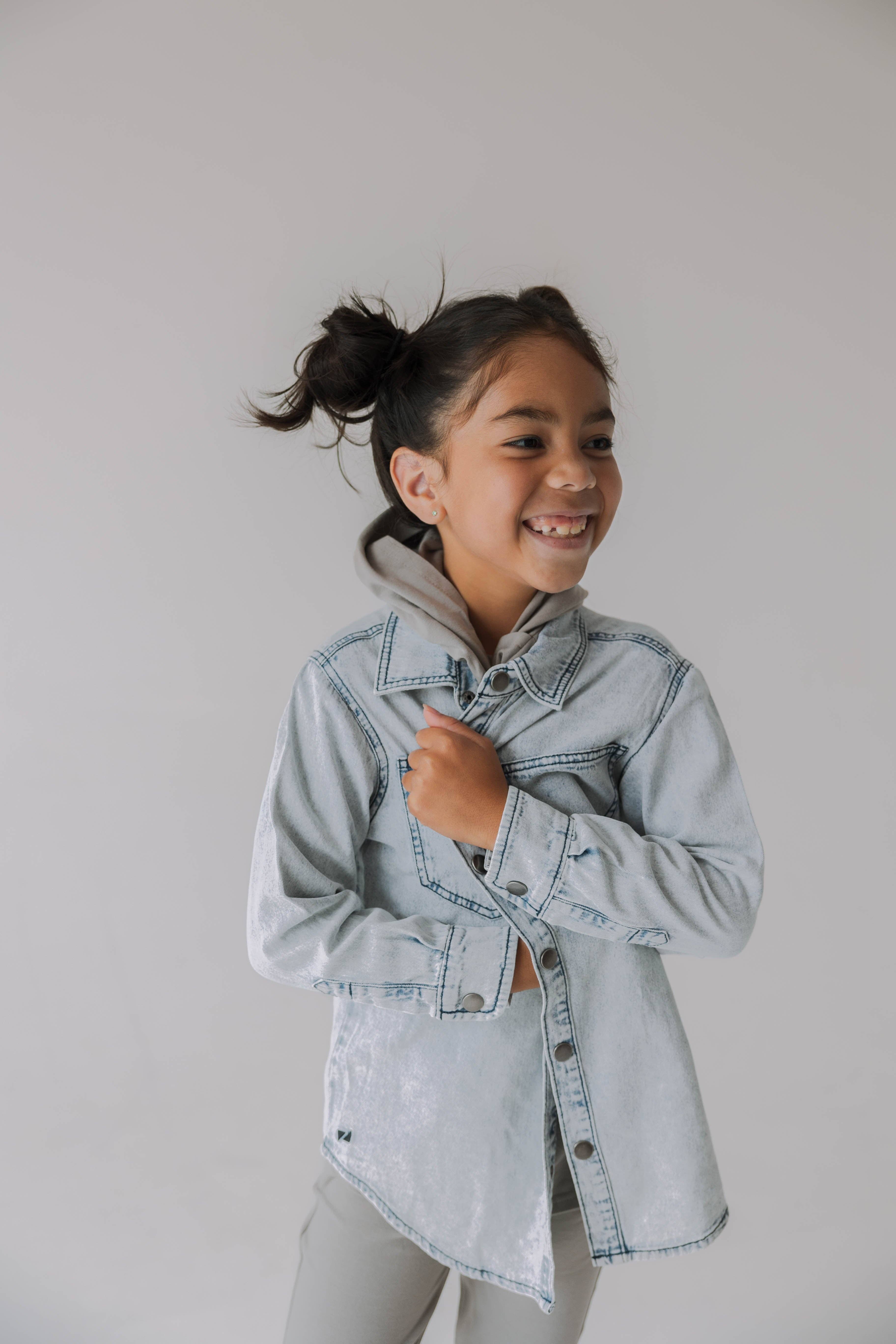 Blaze Kids Wear – Casaco camiseiro – Criança por atacado – Jaqueta camisa Heritage em denim para crianças11