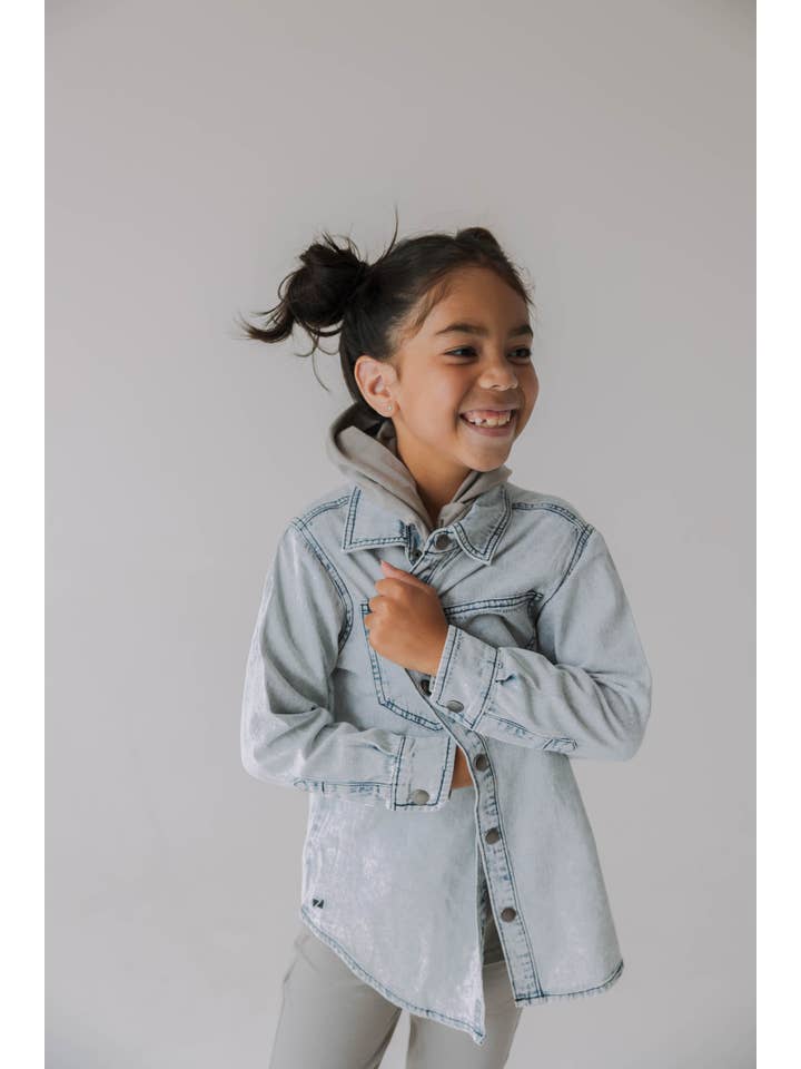 Blaze Kids Wear – Casaco camiseiro – Criança por atacado – Jaqueta camisa Heritage em denim para crianças11