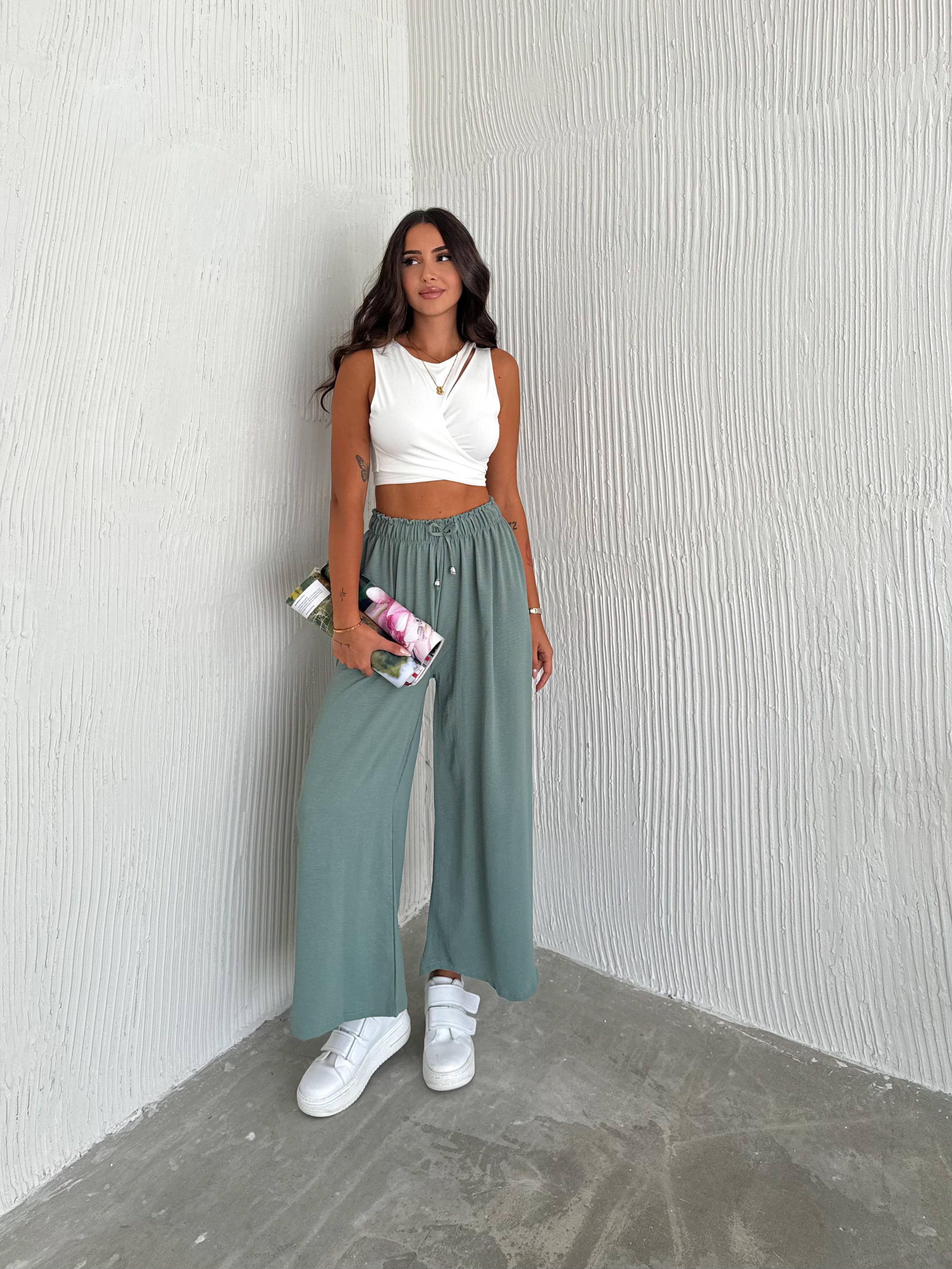 VAV NEW YORK - Wholesale Pants - Women's - Women's Solid Color Palazzo Pants Wide Leg Elastic27