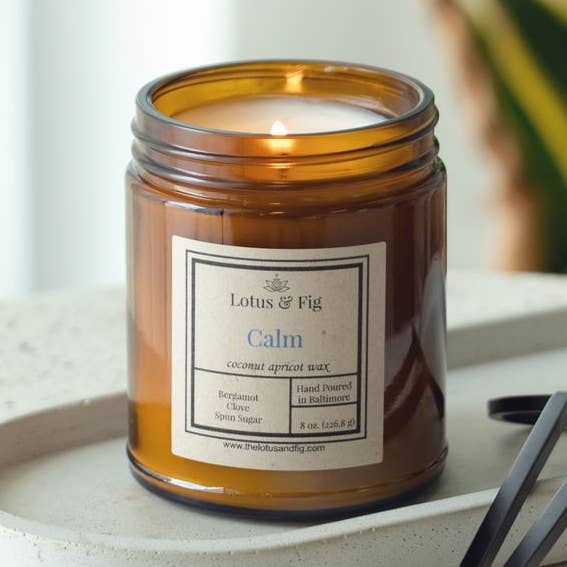 Calm 8 oz Candle for wholesale by Lotus & Fig