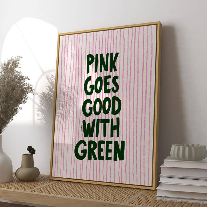 Pink Goes Good With Green Art Print for wholesale by RM Decor Studio