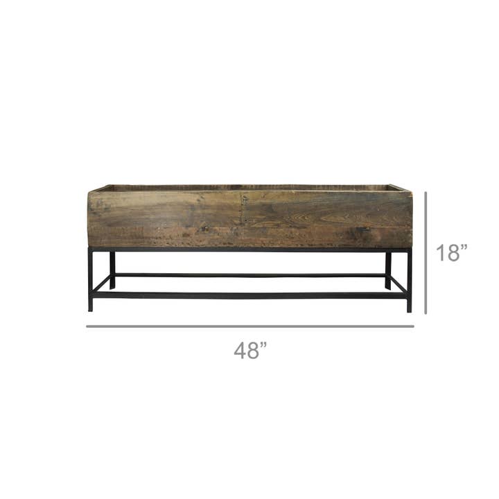 HomArt - Wholesale Planter Box - Roscoe Trough, Wood & Iron