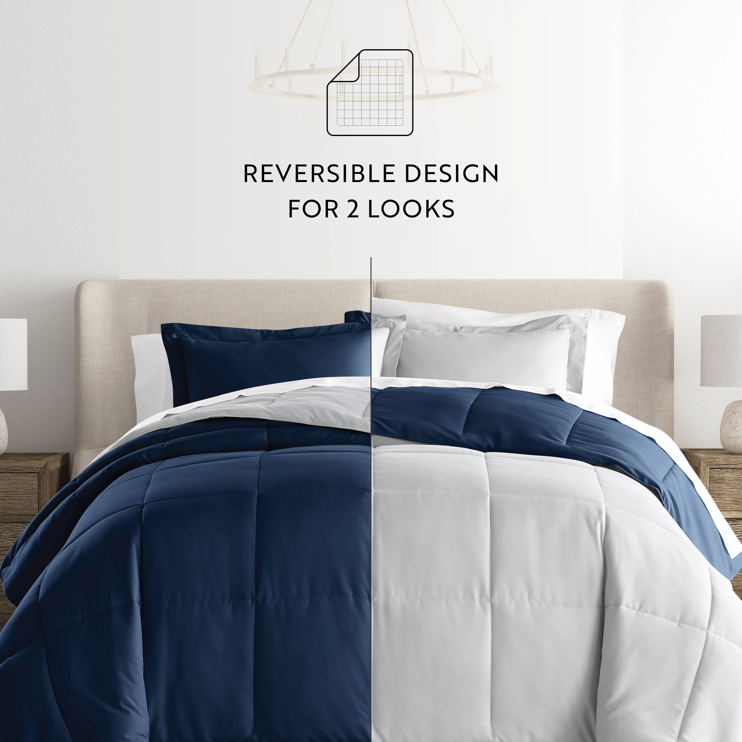 ienjoy Home - Vente Parure de lit - Ensemble de couette réversible Home Collection Down Alternative6