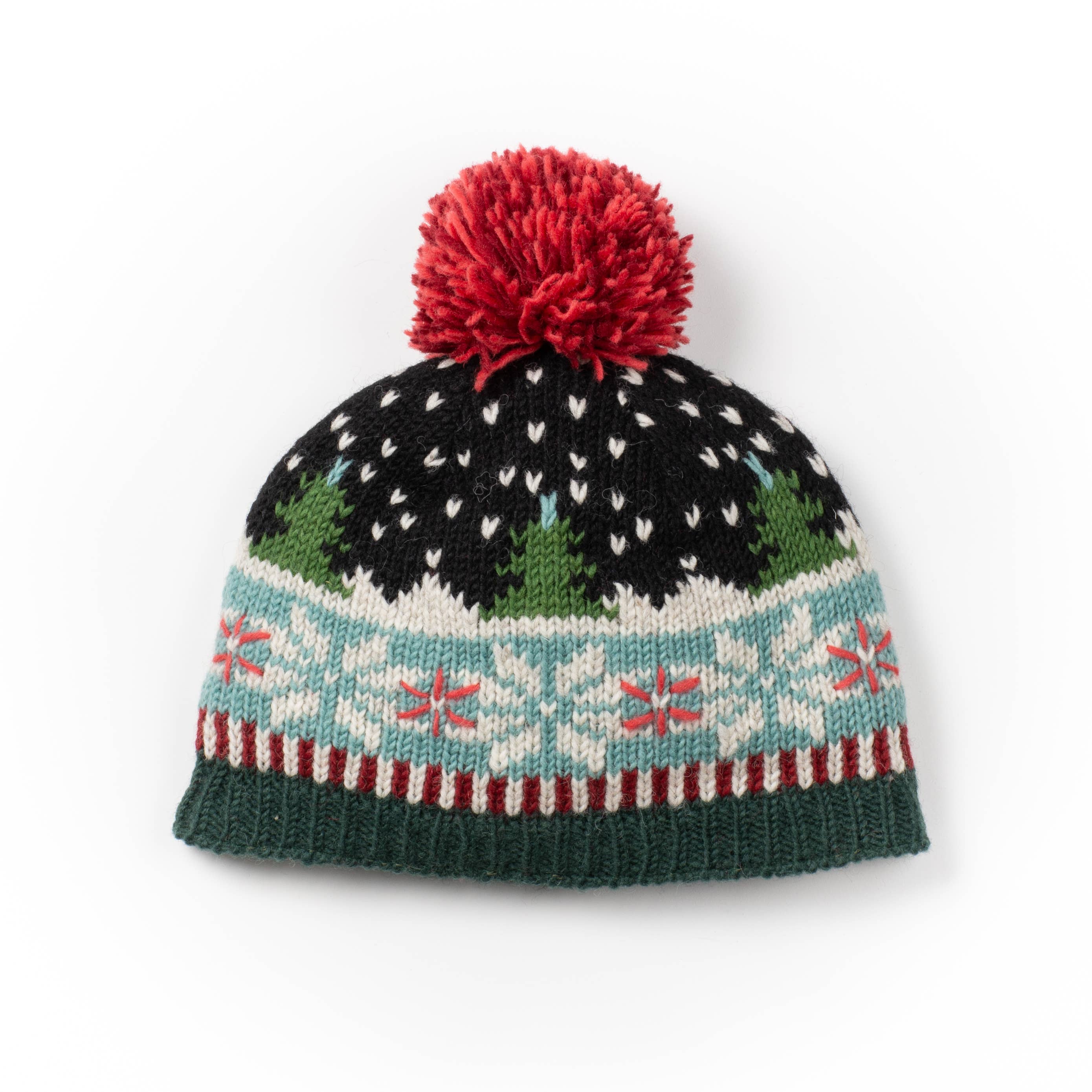 Lost Horizons Knitwear – Ships from USA - Wholesale Beanie - Women's - Noel Holiday Fair Isle Pom Beanie Hat0