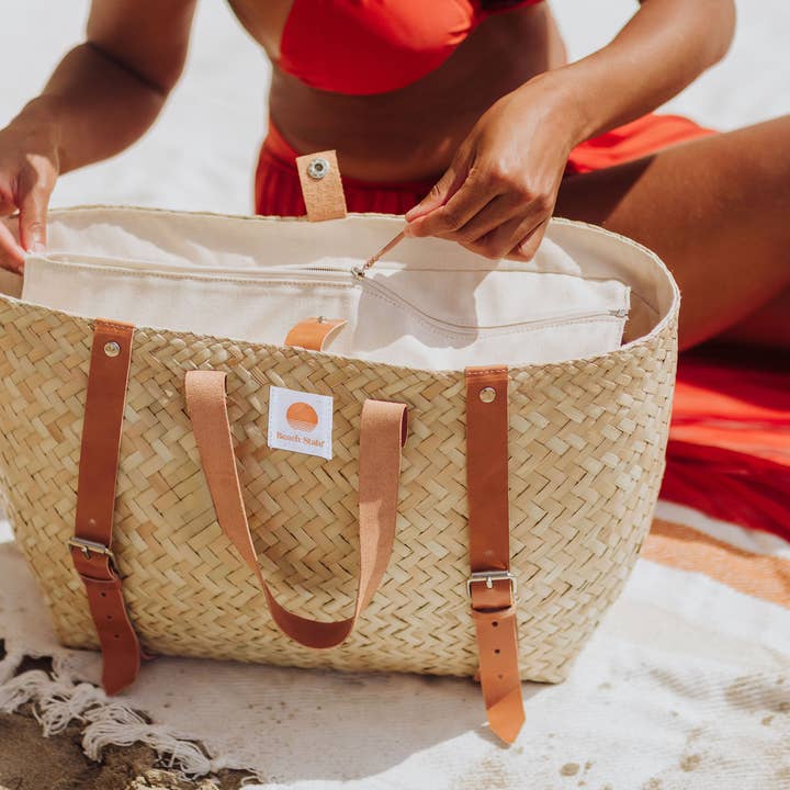 Picnic Time Family of Brands - Wholesale Cooler/Cooler Bag - Hermosa Insulated Woven Seagrass Beach Cooler Bag16