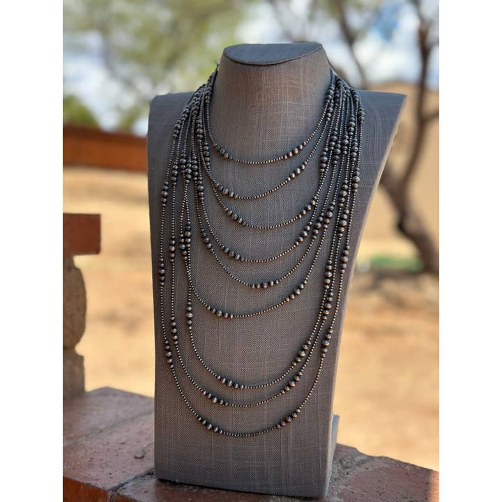 Nizhonitradersllc - Wholesale Beaded/Pearl Necklace - Handmade Graduated Sterling Silver Graduated Bead Beaded Necklace8