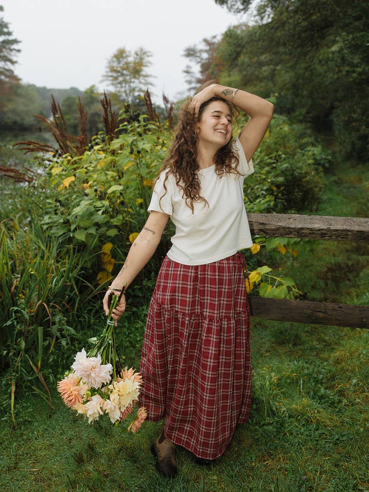 Patrice Midi Checkered Skirt for wholesale by CONRADO®