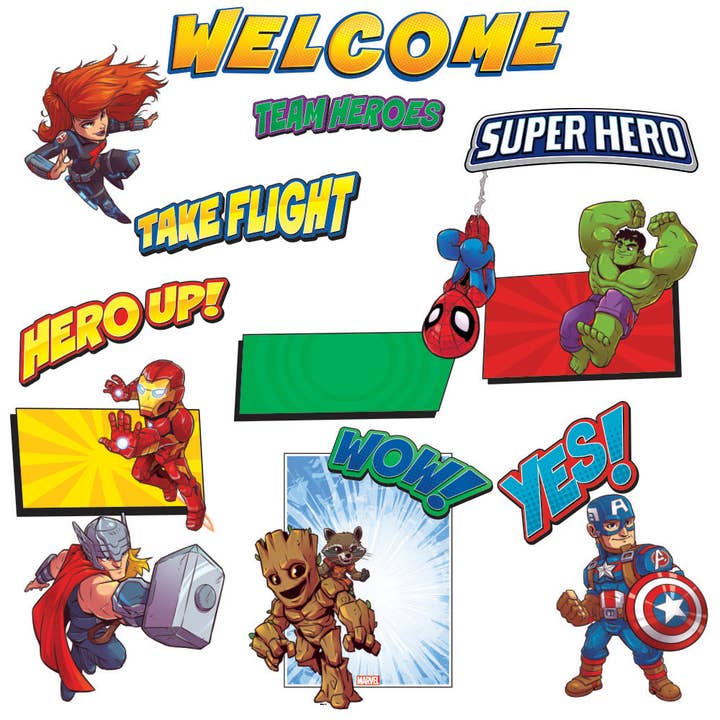 Marvel™ Superhero Adventure Welcome Bulletin Board Set for wholesale by Eureka School Products