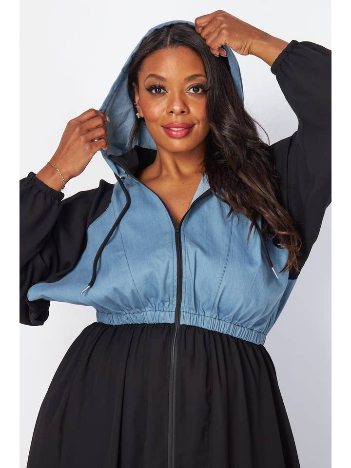 DENIM BLACK Plus Dress for wholesale on Faire8