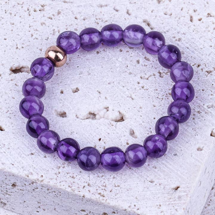Bague extensible Earthstone - Améthyste pour la vente par The Inspiration Company