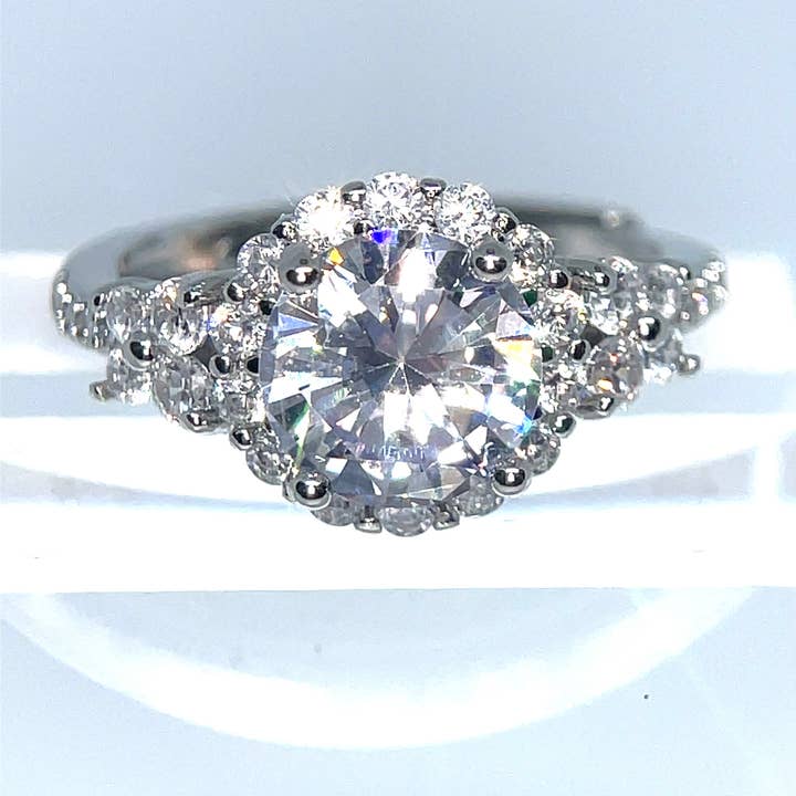 Anillo de compromiso de cristal ajustable, anillo de compromiso de aniversario para venta al por mayor de Holicca