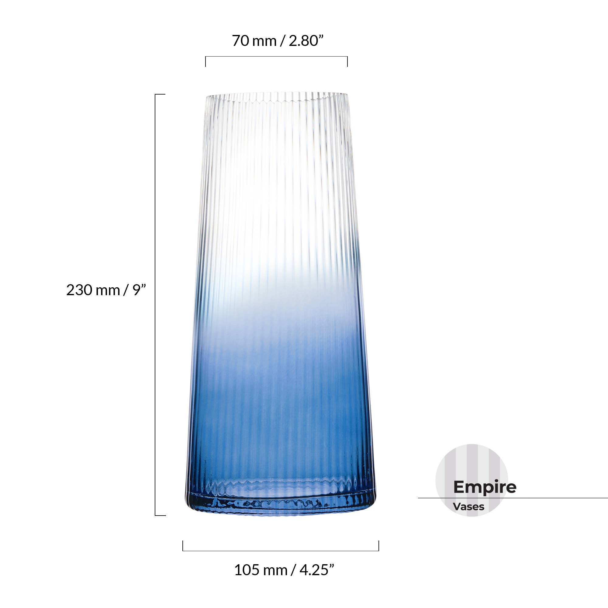 The DRH Collection BV - Wholesale Vase - Empire Blue Glass Vase - Flower Vase4