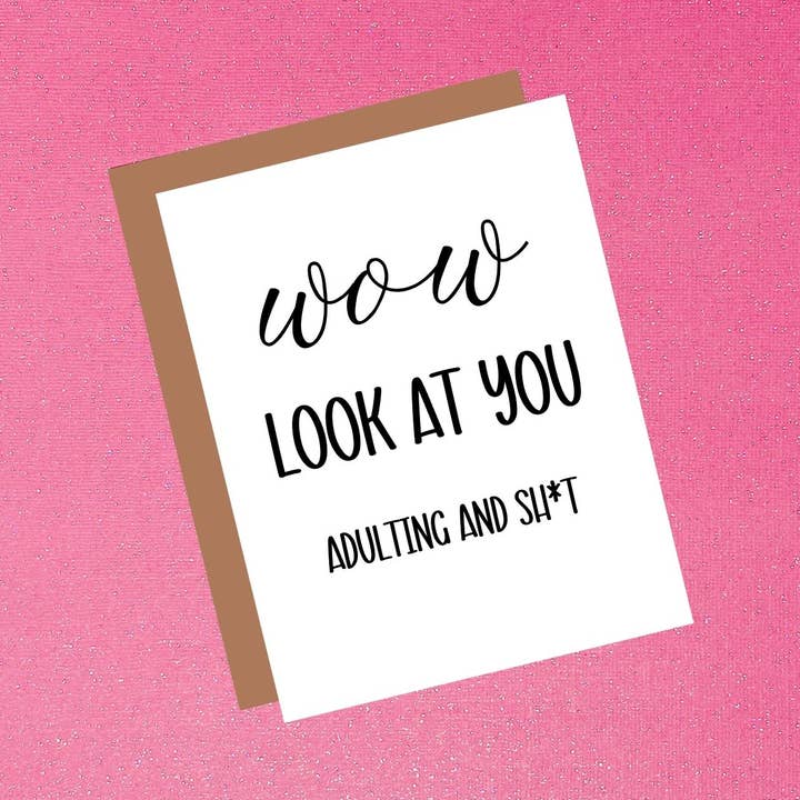 Divertente biglietto per adulti, con scritta «Congratulations», impertinente, per adulti per la vendita all'ingrosso da parte di Tiffany Ascensio Designs | Watercolor Greeting Cards