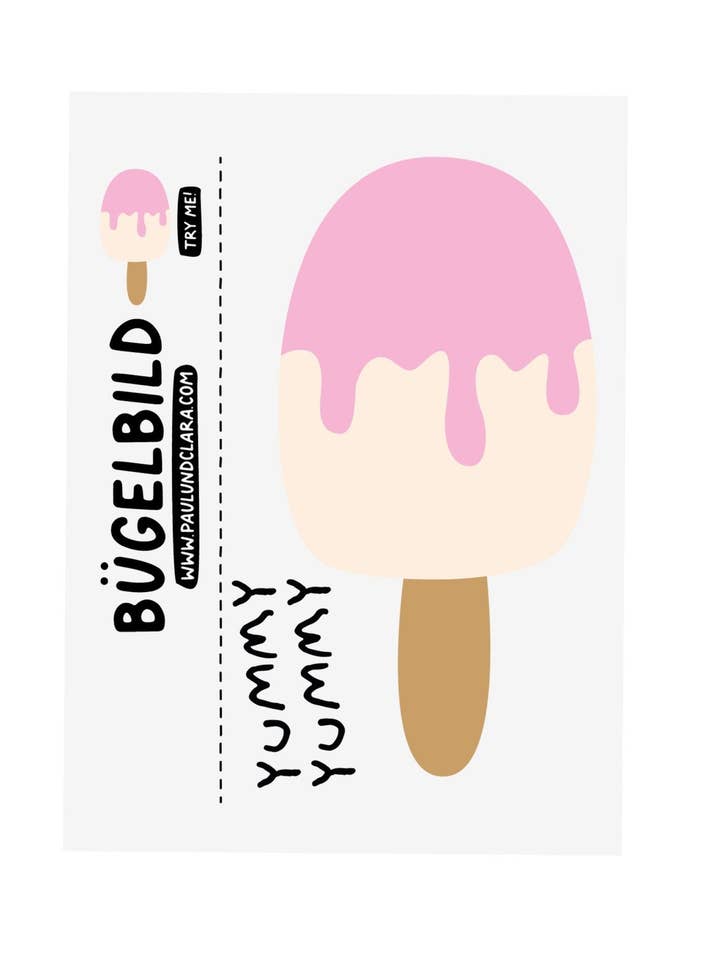 Transfert textile - Glace rose A6 pour la vente par Paul und Clara