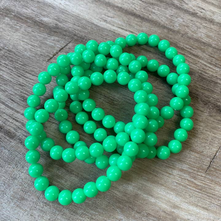 Bright Green- Set of 5 Stretch Bracelets for wholesale by Kate Simpson Designs