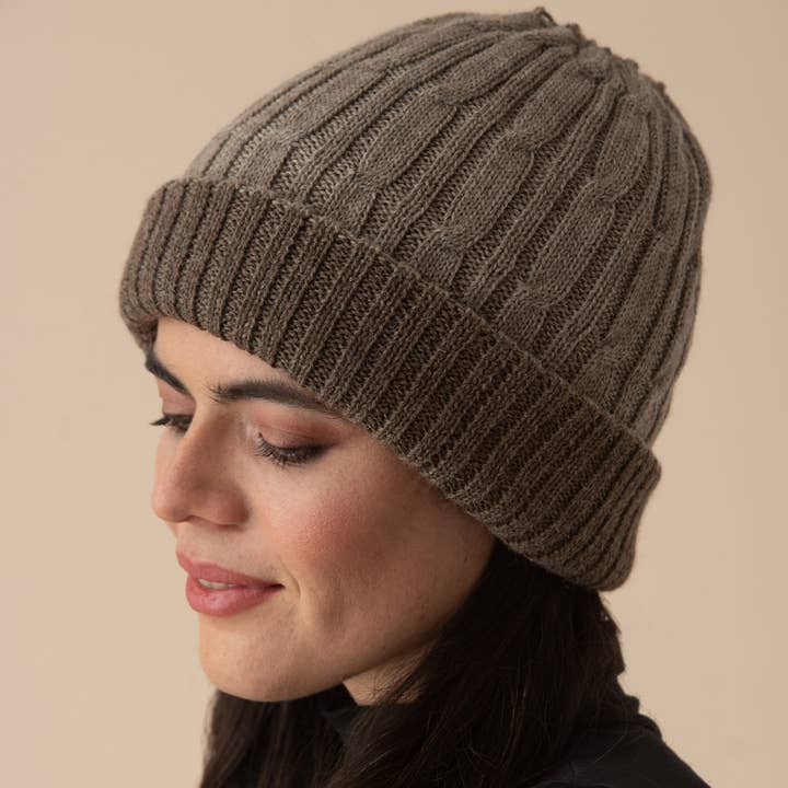 WUAMAN - Alpaca - Wholesale Beanie - Women's - Reversible Baby Alpaca Beanie | Unisex Hat | Cable Knit11