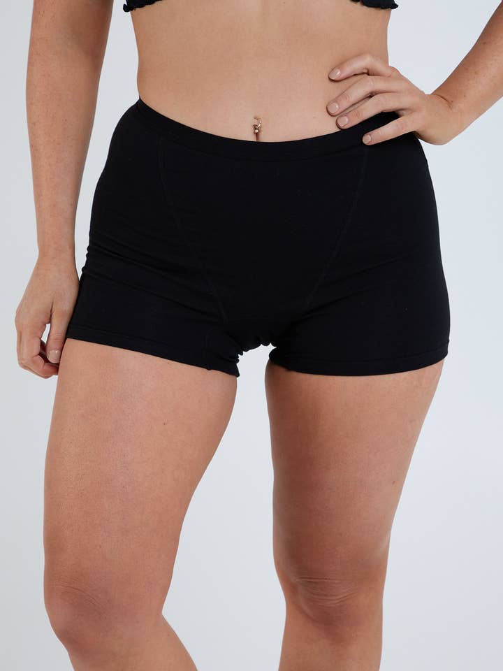 Black Organic Cotton Teen Orgaknix (organic cotton) Boyshort for wholesale on Faire