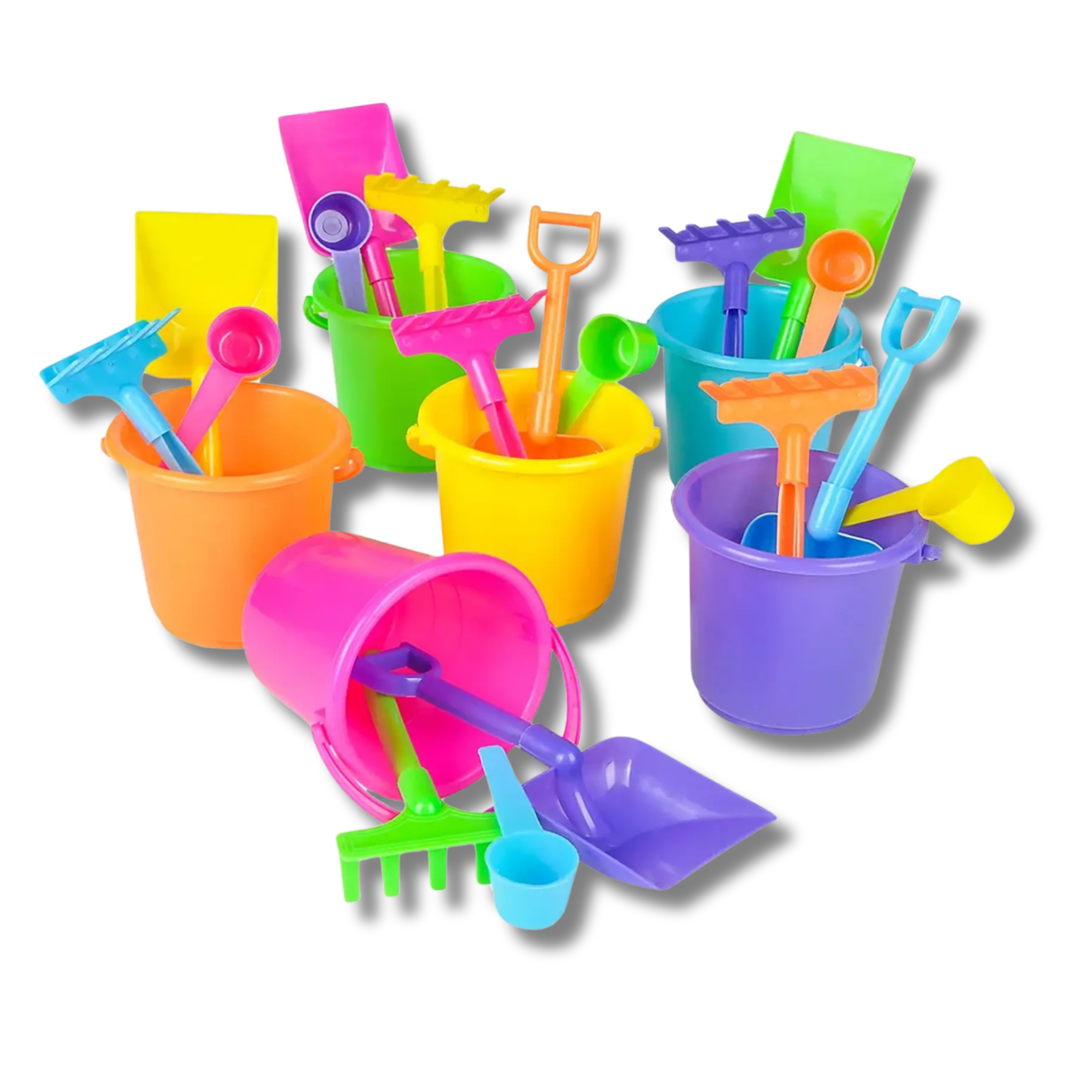 JSBlueRidge Toys - Vente Jouet de plage/piscine - Enfant et bébé - Ensemble de jeu de plage en plastique arc-en-ciel de 4 pièces0