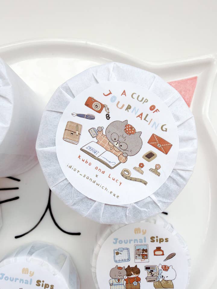 Kuboandlucy x Idiot Sandwich | A Cup of Journaling P.E.T Tape for wholesale by Kuboandlucy Stationery Co