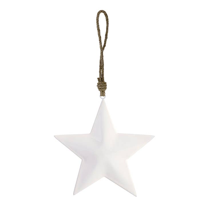 White Enamel Star Ornament - 8" for wholesale by Santa Barbara Design Studio by Creative Brands
