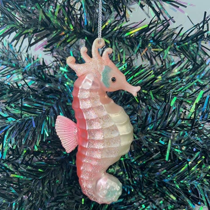 Marissa's Gifts – Großhandel Verzierung – Christbaumkugel aus Glas mit Seepferdchen zum Aufhängen, Weihnachten, Saison, zum Aufhängen aus Glas13