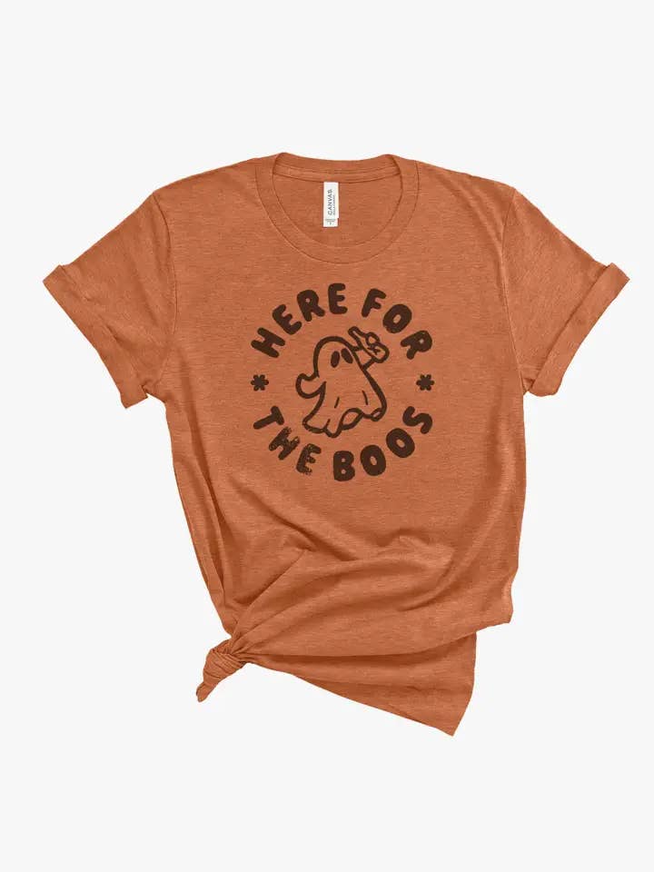 dkhandmade - Wholesale Screen Printed T-Shirt - Women's - HERE FOR THE BOOS FALL / HALLOWEEN T-SHIRT3