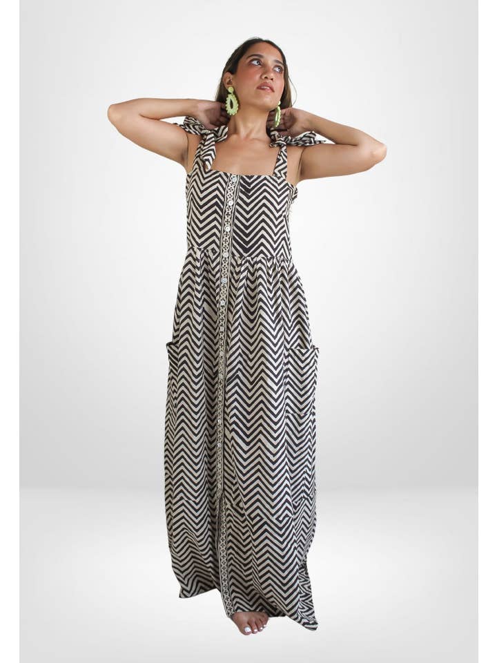 Be Sunset - Wholesale Dress - Women's - Bow Bahamas Zig Zag Dress