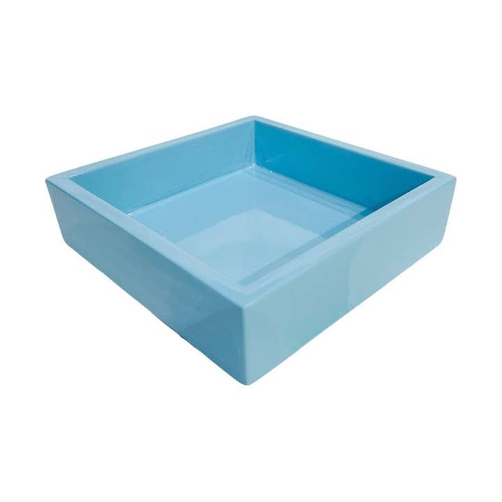 Hellblauer Cocktail-Serviettenhalter aus Bambus für den Großhandel von Laura Park Designs