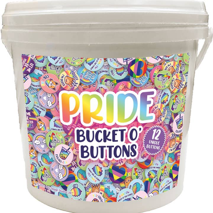 Great Stuff Novelties (GSN) by NMR Brands - Wholesale Lapel Pin/Button - 144 Unit Bucket o' Buttons - Pride0