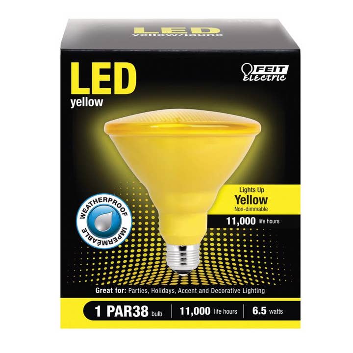 Everyday Supply Co - Wholesale Light Bulb/Puck - FEIT PAR38 E26 LED Bulb Yellow 90W Equivalent 1pk