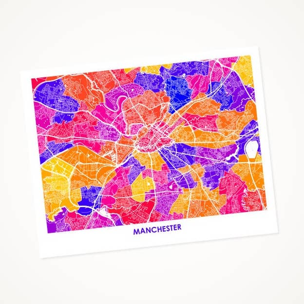 Juanitas Manchester England Karttryck för wholesale av Juanita's Adventures