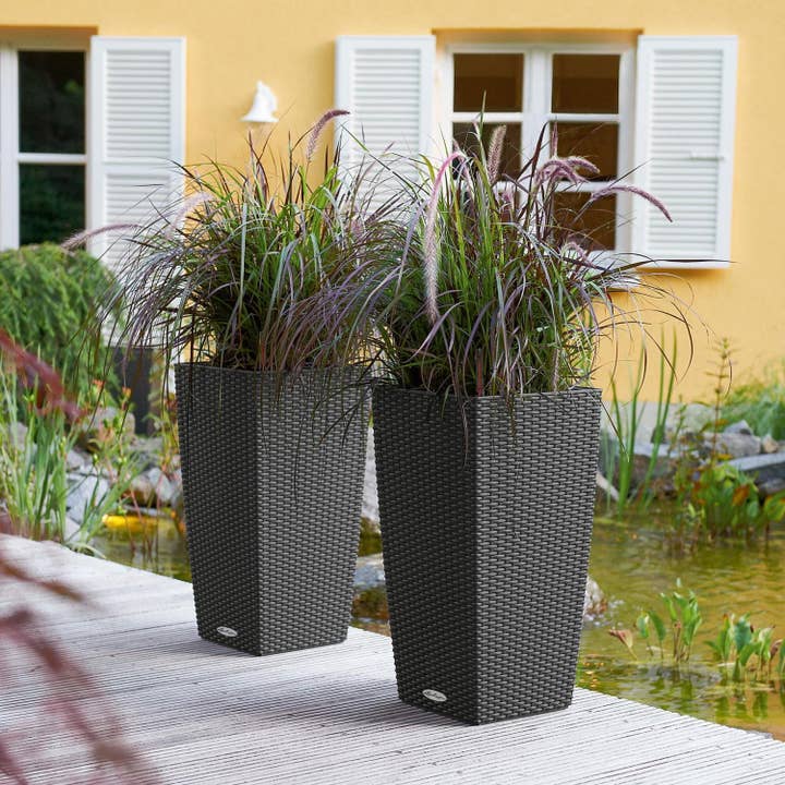 Lechuza Self Watering Planters - Wholesale Planter Box - LECHUZA CUBICO Cottage Poly Resin Tall Floor Planter
