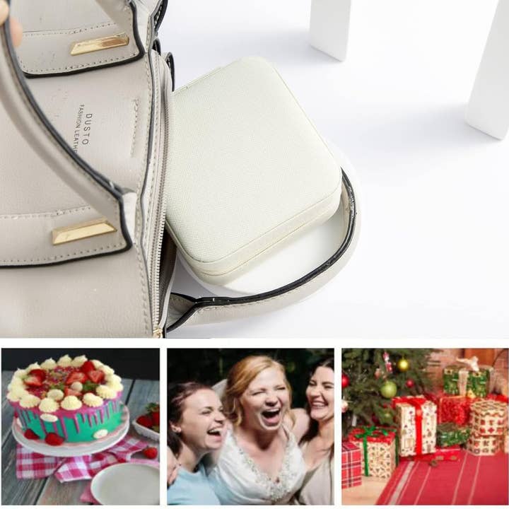 wandf - Wholesale Jewellery box/organiser - Soft Leather Jewelry Organizer Travel Case with Mirror Trip13