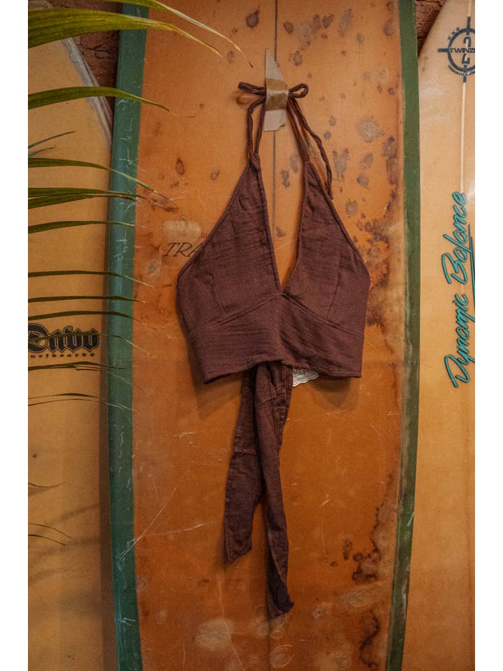 Gardenbelle Shop - Wholesale Bralette - Women's - Organic Cotton Bamboo Bralette, Beachy Tie Back Cozy Bra Top
