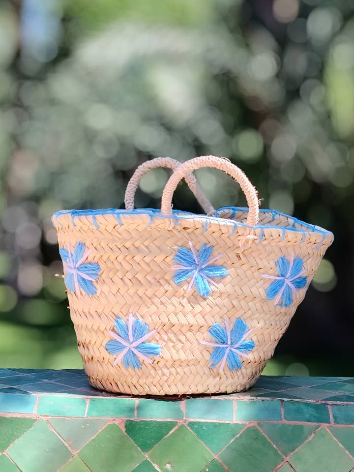 Cesta de Palha Feita à Mão – Cesta de Verão Fofa por atacado de Twins Basket