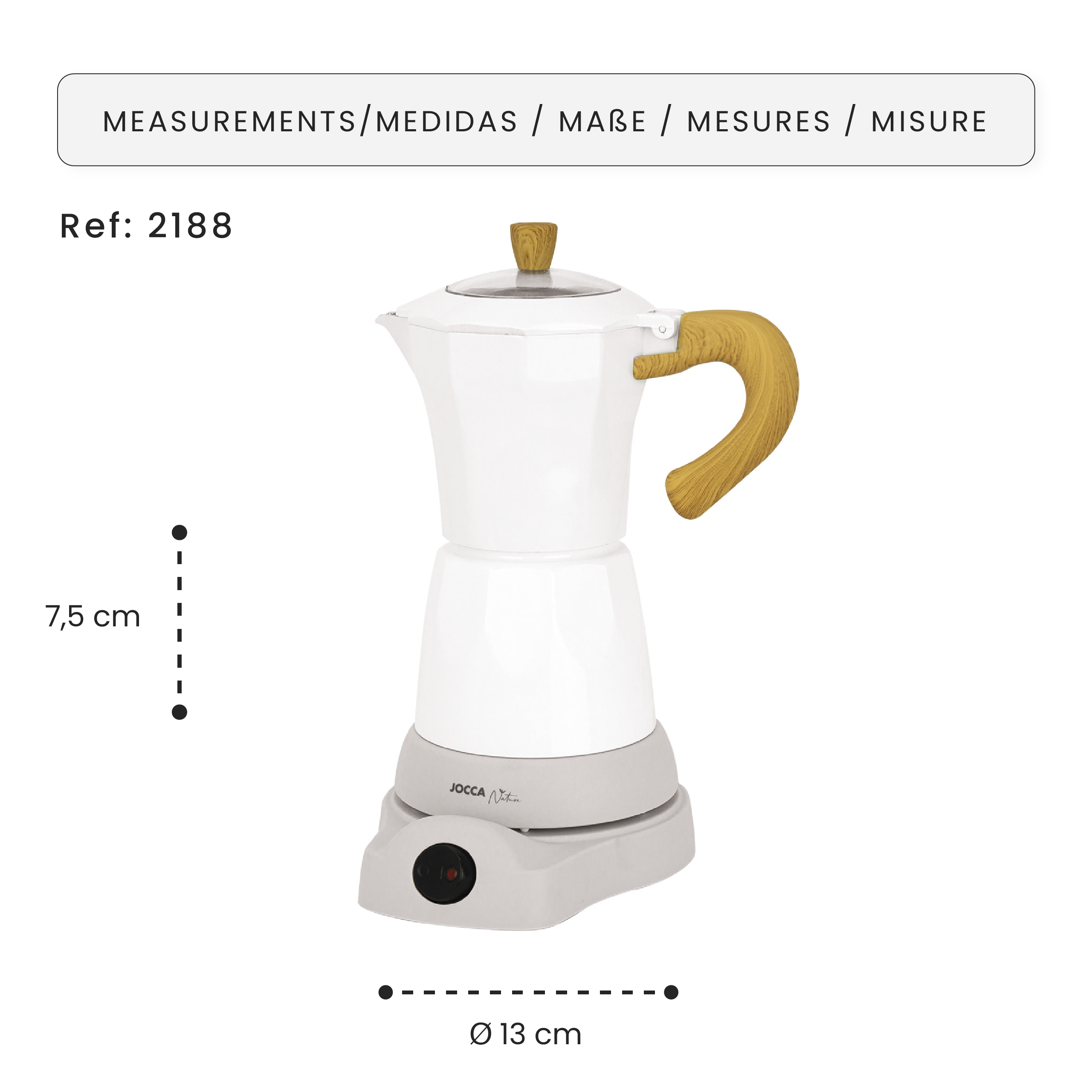 JOCCA - Wholesale Coffee Machine - Cafetera Eléctrica de 6 Tazas Línea Nature Blanca5