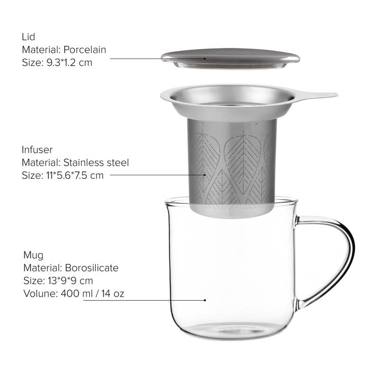Viva | Espro | Liiton - Wholesale Coffee Mug - Minimaâ„¢ Eva Glass Mug & Porcelain Lid w/ Infuser