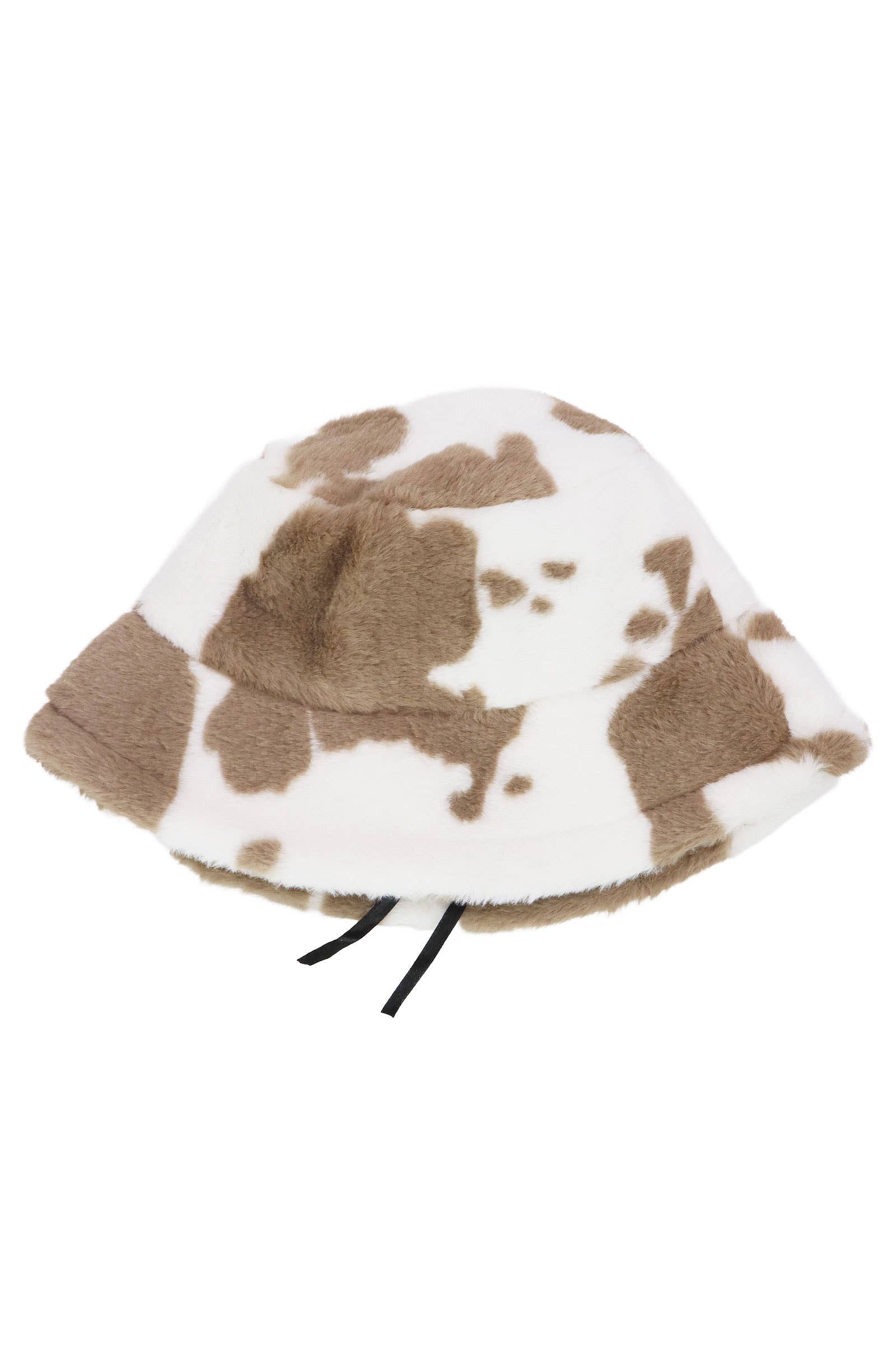 Cap Zone - Wholesale Bucket Hat - Women's - Cow Print Fluffy Faux Fur Bucket Hat8