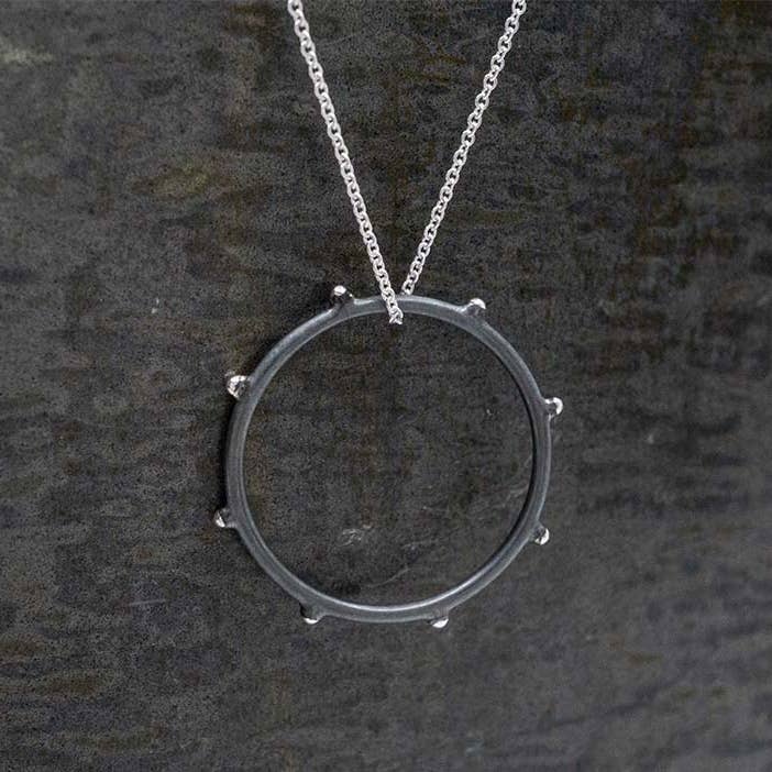 Oxidized Urban Ring Necklace for wholesale by Corazón Sterling