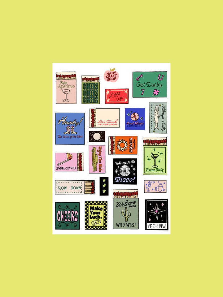 A5 matchbox sticker sheet 🔥 for wholesale by Nany Craft Shop