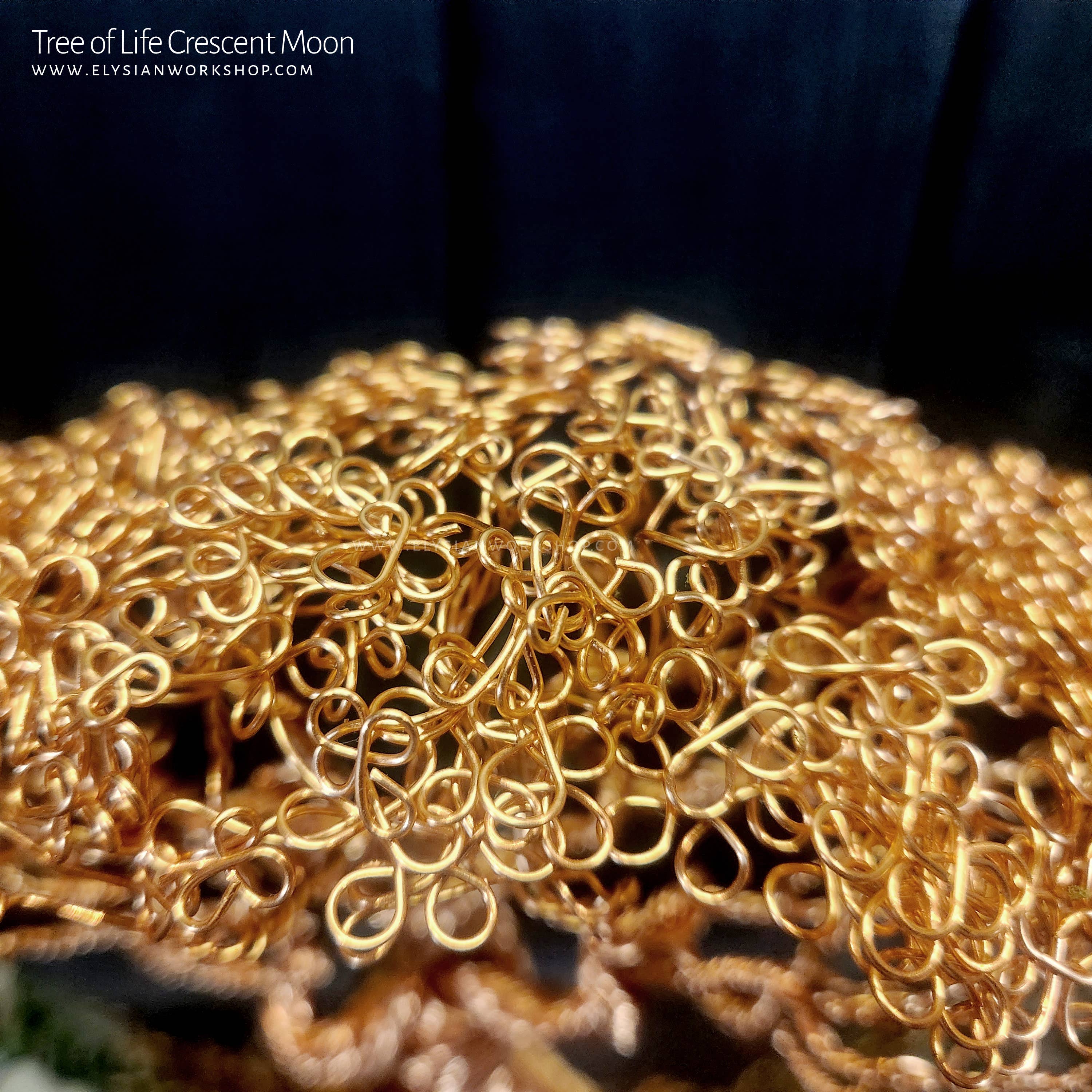 Elysian Workshop - Wholesale Sculpture - Tree of Life Crescent Moon Copper Wire on Ohko Stone7