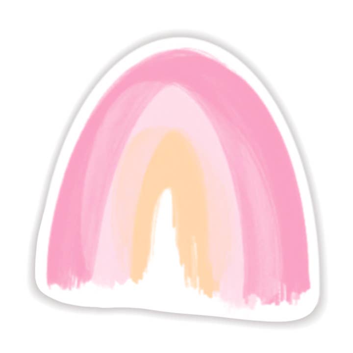 Autocollants en vinyle arc-en-ciel à l'aquarelle rose pour la vente par Maddie Green Designs