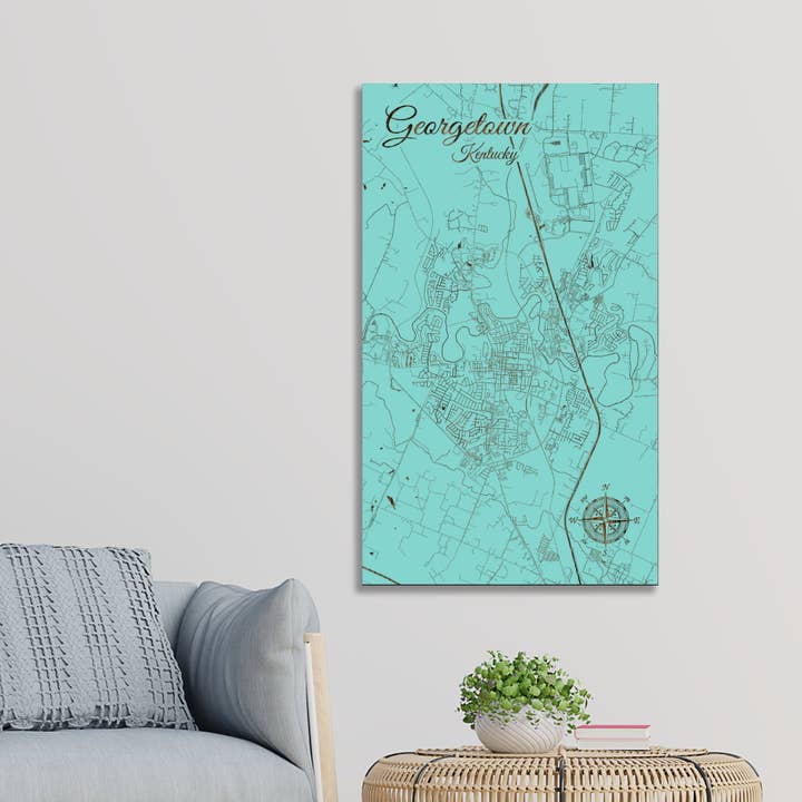 Kentucky: Mapa da Rua de Georgetown por atacado de Fire & Pine