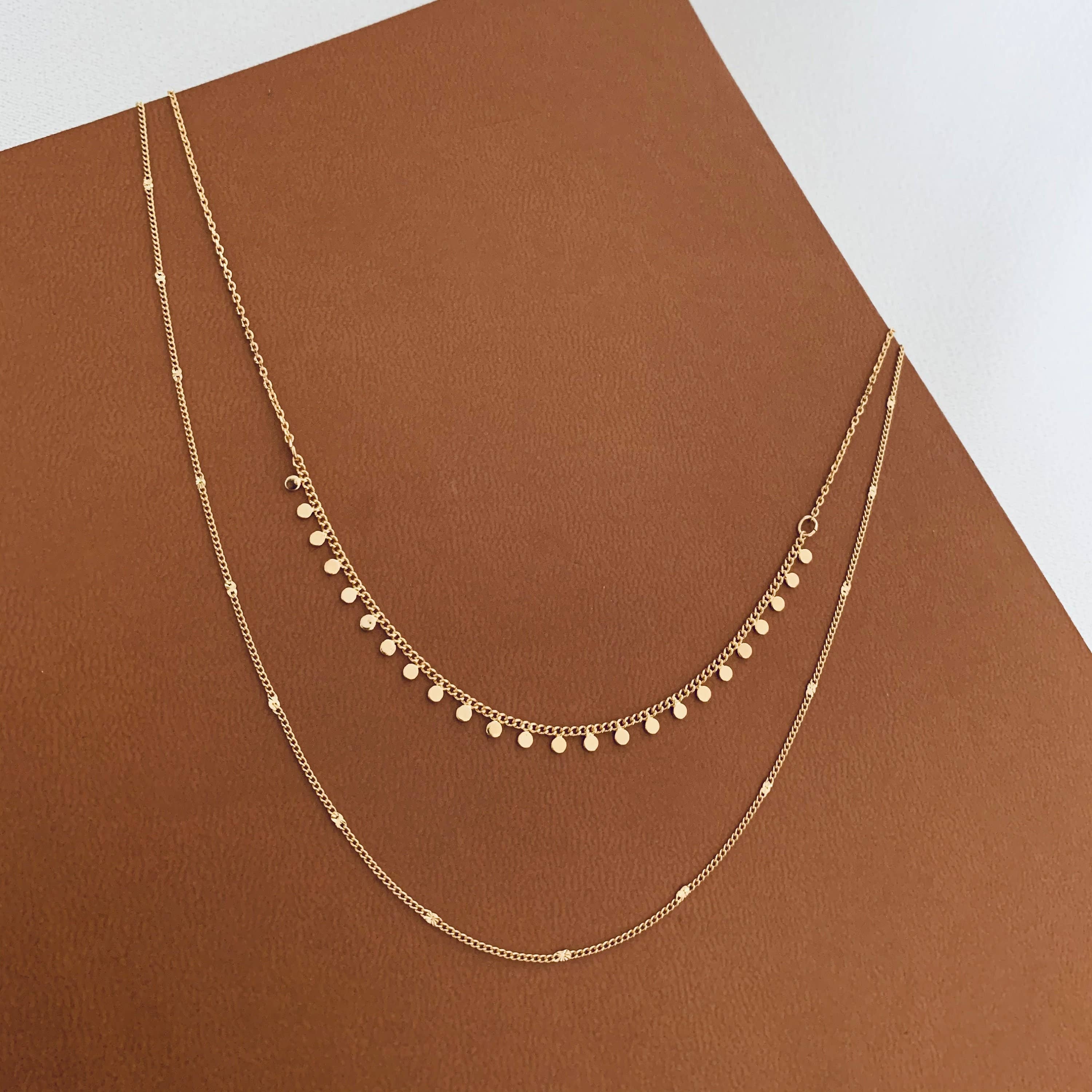 Victoire Collection - Wholesale Link & Chain Necklace - Fine double row chain necklace/Minimalist women's necklace1