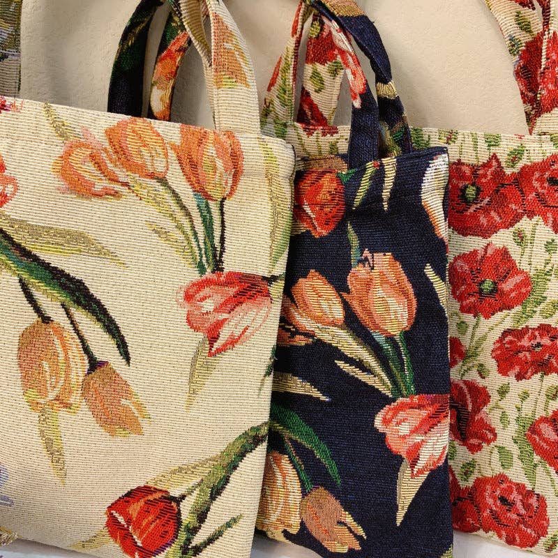Funkyrel® Atzbranding Limited - Wholesale Tote Bag - Women's - Vintage Colored Weave Floral Tote Bags4